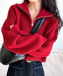 CPG 赤 ハーフジップ セーター TOMMY HILFIGER JEANS トミーヒルフィガー ハーフジップ 襟付き