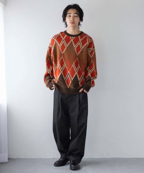 LOWRYS FARM（ローリーズファーム）の「デニムワイドパンツ　250517（デニムパンツ・メンズ・ネイビー/ブラック・MEDIUM/LARGE）」の11枚目の写真