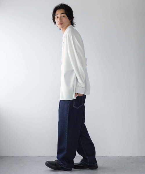 LOWRYS FARM（ローリーズファーム）の「デニムワイドパンツ　250517（デニムパンツ・メンズ・ネイビー/ブラック・MEDIUM/LARGE）」の17枚目の写真