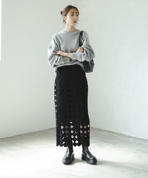 Noble（ノーブル）の「ドットモチーフニットスカート（スカート）」 - WEAR