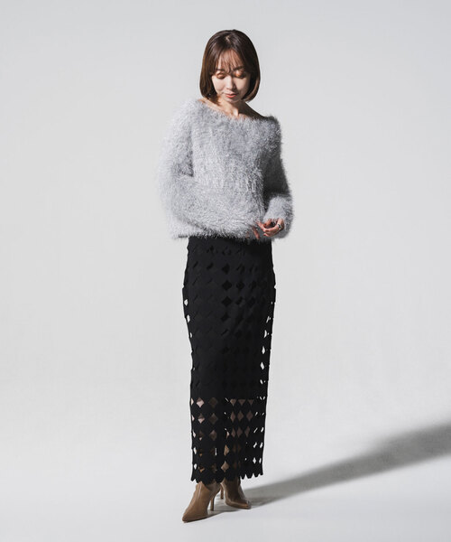 Noble（ノーブル）の「ドットモチーフニットスカート（スカート）」 - WEAR