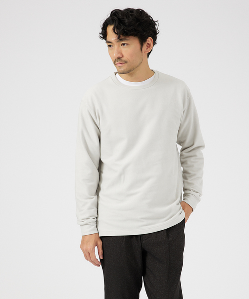 ABAHOUSE GRAY(アバハウスグレイ)の「【起毛スムース】パウダーストレッチ クルーネック カットソー(Tシャツ/カットソー・メンズ・モカ/ブラック/グレイッシュベージュ/ホワイト/チャコールグレー・46/48)」の5枚目の写真