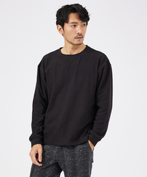 【起毛スムース】パウダーストレッチ クルーネック カットソー
