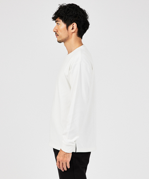 ABAHOUSE GRAY(アバハウスグレイ)の「【起毛スムース】パウダーストレッチ クルーネック カットソー(Tシャツ/カットソー・メンズ・モカ/ブラック/グレイッシュベージュ/ホワイト/チャコールグレー・46/48)」の19枚目の写真