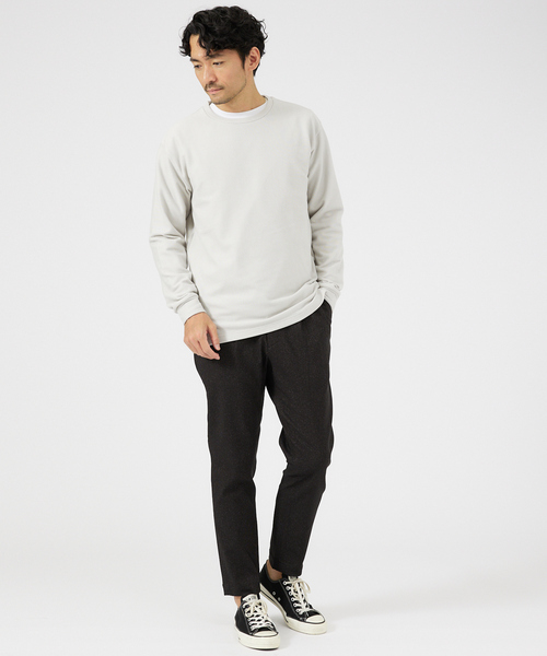 ABAHOUSE GRAY(アバハウスグレイ)の「【起毛スムース】パウダーストレッチ クルーネック カットソー(Tシャツ/カットソー・メンズ・モカ/ブラック/グレイッシュベージュ/ホワイト/チャコールグレー・46/48)」の7枚目の写真