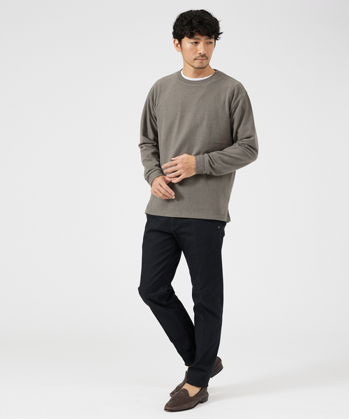 ABAHOUSE GRAY(アバハウスグレイ)の「【起毛スムース】パウダーストレッチ クルーネック カットソー(Tシャツ/カットソー・メンズ・モカ/ブラック/グレイッシュベージュ/ホワイト/チャコールグレー・46/48)」の10枚目の写真