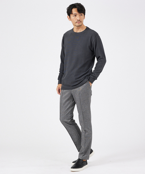 ABAHOUSE GRAY(アバハウスグレイ)の「【起毛スムース】パウダーストレッチ クルーネック カットソー(Tシャツ/カットソー・メンズ・モカ/ブラック/グレイッシュベージュ/ホワイト/チャコールグレー・46/48)」の13枚目の写真