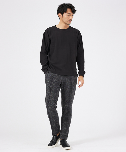 ABAHOUSE GRAY(アバハウスグレイ)の「【起毛スムース】パウダーストレッチ クルーネック カットソー(Tシャツ/カットソー・メンズ・モカ/ブラック/グレイッシュベージュ/ホワイト/チャコールグレー・46/48)」の17枚目の写真