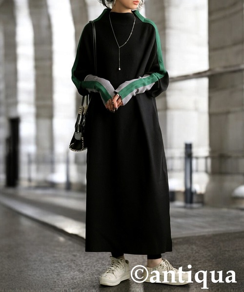 セール】配色ニットワンピース（ワンピース）｜antiqua（アンティカ