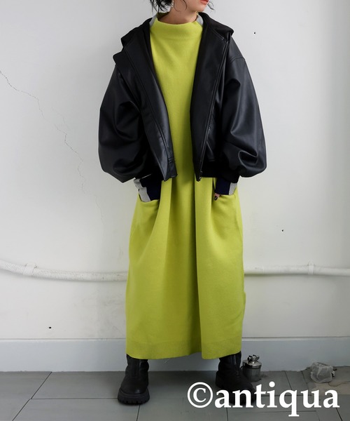 antiqua(アンティカ)の「配色ニットワンピース(ワンピース・レディース・グレー/イエロー系その他/ブラック・TL/R)」の16枚目の写真