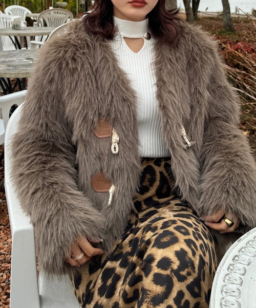 efill(エフィル)の「カジュアル ファー コート(その他アウター・レディース・ブラウン・L)」の3枚目の写真