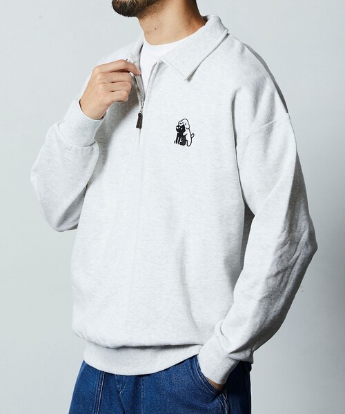 【美品】ジャージデザイン スウェットジップアップ【フリークスストア】 FREAK'S STORE/15oz HEAVY WEIGHT ハーフジップ スウェット プル