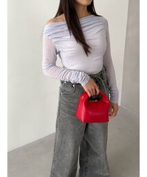 【OUNNOUN】ドレープセミシアーオフショル2WAYカットソー