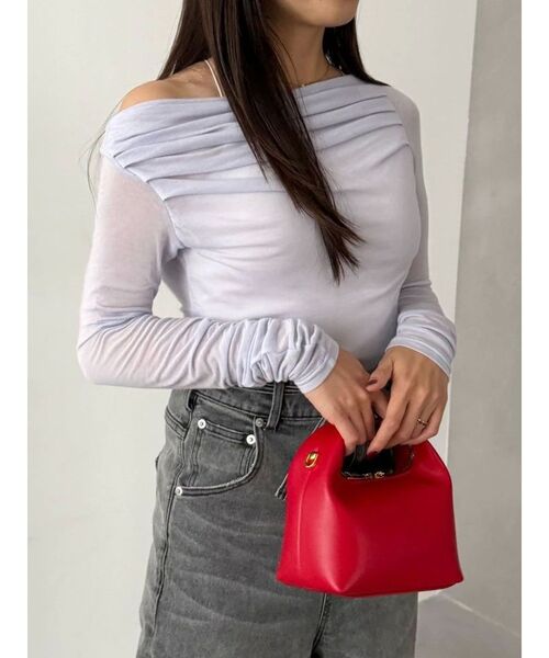 OUNNOUN】ドレープセミシアーオフショル2WAYカットソー（Tシャツ