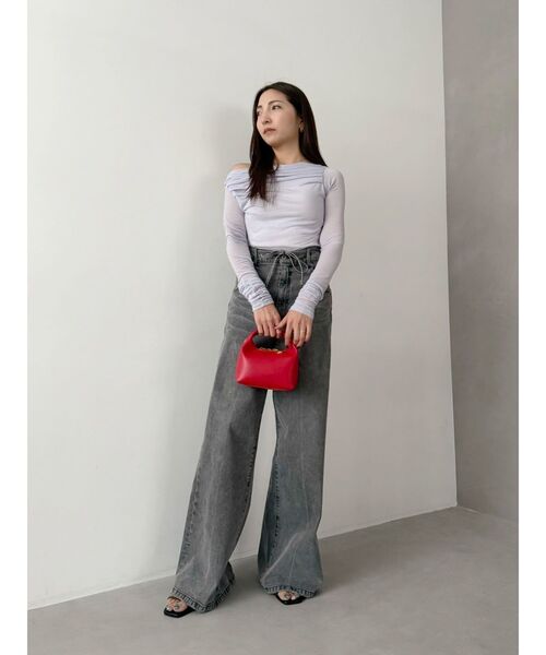 OUNNOUN】ドレープセミシアーオフショル2WAYカットソー（Tシャツ