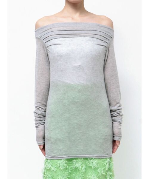 OUNNOUN（オウンノウン）の「【OUNNOUN】ドレープセミシアーオフショル2WAYカットソー（Tシャツ/カットソー・レディース・ラベンダー/ネイビー/ライトグレー・FREE）」の19枚目の写真