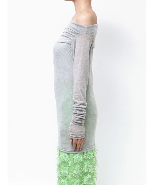 OUNNOUN（オウンノウン）の「【OUNNOUN】ドレープセミシアーオフショル2WAYカットソー（Tシャツ/カットソー・レディース・ラベンダー/ネイビー/ライトグレー・FREE）」の18枚目の写真