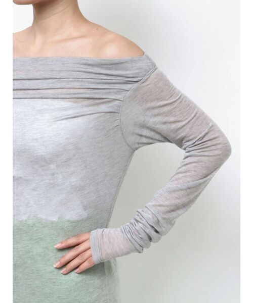 OUNNOUN（オウンノウン）の「【OUNNOUN】ドレープセミシアーオフショル2WAYカットソー（Tシャツ/カットソー・レディース・ラベンダー/ネイビー/ライトグレー・FREE）」の15枚目の写真