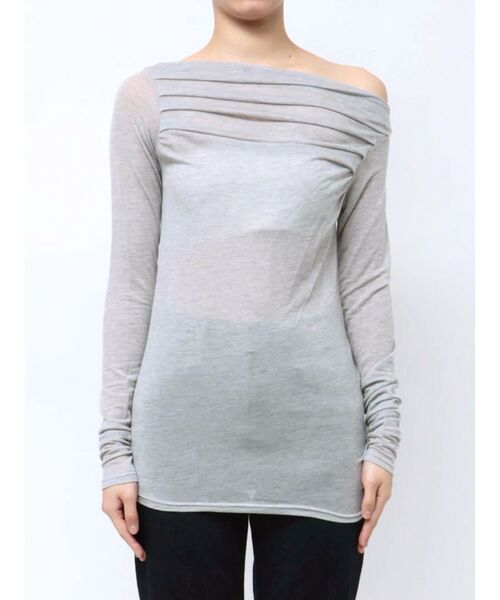 OUNNOUN（オウンノウン）の「【OUNNOUN】ドレープセミシアーオフショル2WAYカットソー（Tシャツ/カットソー・レディース・ラベンダー/ネイビー/ライトグレー・FREE）」の12枚目の写真