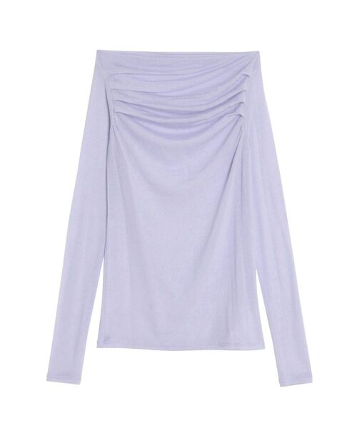 OUNNOUN（オウンノウン）の「【OUNNOUN】ドレープセミシアーオフショル2WAYカットソー（Tシャツ/カットソー・レディース・ラベンダー/ネイビー/ライトグレー・FREE）」の5枚目の写真