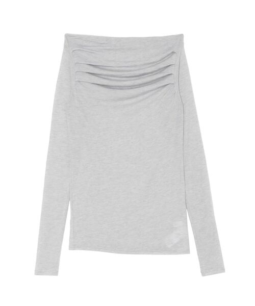 OUNNOUN（オウンノウン）の「【OUNNOUN】ドレープセミシアーオフショル2WAYカットソー（Tシャツ/カットソー・レディース・ラベンダー/ネイビー/ライトグレー・FREE）」の4枚目の写真