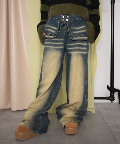 dispark（ディスパーク）の「DISPARK/ラップブラストフレアデニム（デニムパンツ・レディース・ブラック/ブルー系1・MEDIUM/SMALL）」の8枚目の写真