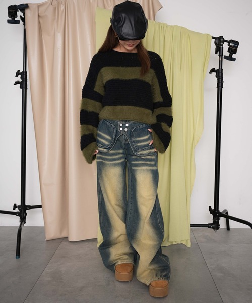 dispark（ディスパーク）の「DISPARK/ラップブラストフレアデニム（デニムパンツ・レディース・ブラック/ブルー系1・MEDIUM/SMALL）」の10枚目の写真