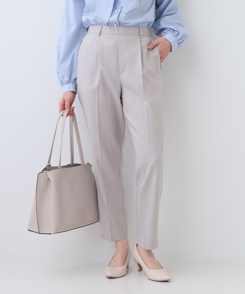 DRESKIP（ドレスキップ）の「【洗える/S-LL/セットアップ可/通勤/セレモニー】洗濯後しわになりにくい テーパードパンツ（その他パンツ・レディース・ベージュ/ブラック/グレー・04/03/02/01）」の4枚目の写真