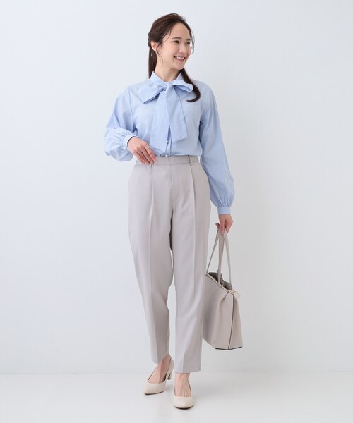 DRESKIP（ドレスキップ）の「【洗える/S-LL/セットアップ可/通勤/セレモニー】洗濯後しわになりにくい テーパードパンツ（その他パンツ・レディース・ベージュ/ブラック/グレー・04/03/02/01）」の6枚目の写真