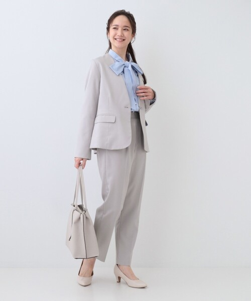 DRESKIP（ドレスキップ）の「【洗える/S-LL/セットアップ可/通勤/セレモニー】洗濯後しわになりにくい テーパードパンツ（その他パンツ・レディース・ベージュ/ブラック/グレー・04/03/02/01）」の7枚目の写真