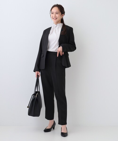 DRESKIP（ドレスキップ）の「【洗える/S-LL/セットアップ可/通勤/セレモニー】洗濯後しわになりにくい テーパードパンツ（その他パンツ・レディース・ベージュ/ブラック/グレー・04/03/02/01）」の11枚目の写真