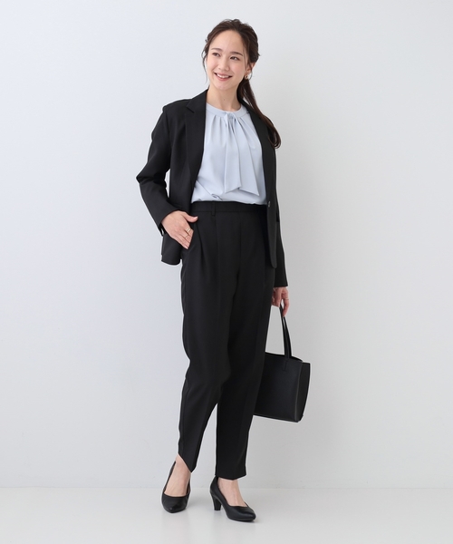 DRESKIP（ドレスキップ）の「【洗える/S-LL/セットアップ可/通勤/セレモニー】洗濯後しわになりにくい テーパードパンツ（その他パンツ・レディース・ベージュ/ブラック/グレー・04/03/02/01）」の12枚目の写真