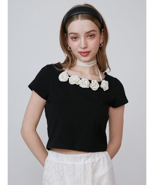 3D ROSE TSHIRTS/3DローズTシャツ CALNAMUR(カルナムール)の「3D ROSE TSHIRTS/3DローズTシャツ