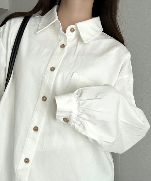 Cham.（チャム）の「シンプルポケットシャツ（シャツ/ブラウス・レディース・オフホワイト/ベージュ・F）」の17枚目の写真