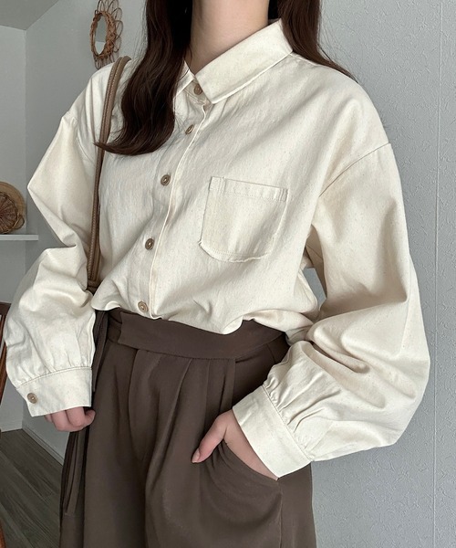 Cham.（チャム）の「シンプルポケットシャツ（シャツ/ブラウス・レディース・オフホワイト/ベージュ・F）」の20枚目の写真