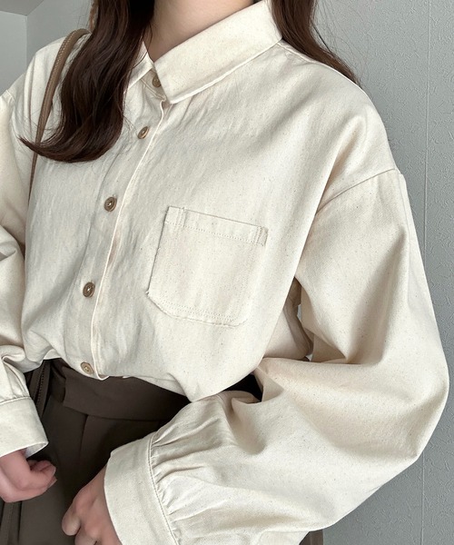 Cham.（チャム）の「シンプルポケットシャツ（シャツ/ブラウス・レディース・オフホワイト/ベージュ・F）」の22枚目の写真