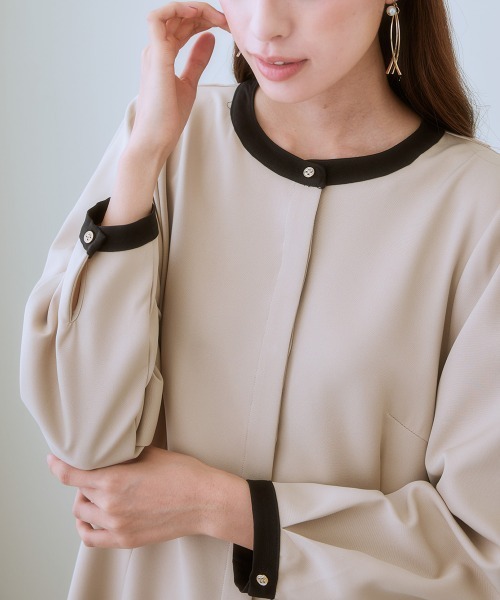 7days Life Styling(セブンデイズライフスタイリング)の「ベルト付き配色ワンピース<大きいサイズ有>(ワンピース・レディース・ブラック/グレイッシュベージュ・LL/L/M/S/6L/5L/4L/3L)」の15枚目の写真