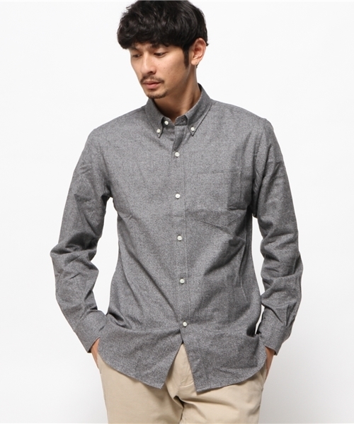 EDIFICE（エディフィス）の「◇メランジネル BDシャツ（シャツ/ブラウス・メンズ・ホワイト/チャコールグレー/ネイビー・48/46/44/50）」の3枚目の写真