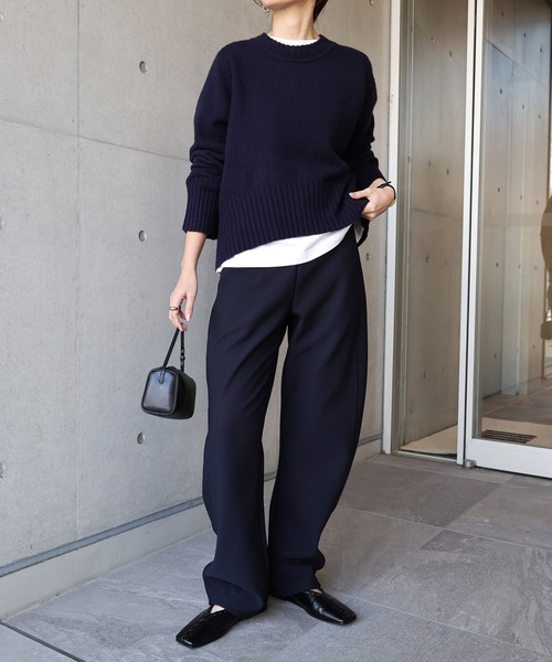 evernavy(エバーネイビー)の「裏起毛ポンチカーブパンツ(スウェットパンツ・レディース・ブラック/ネイビー/ブラウン・S/M/L/XL)」の22枚目の写真