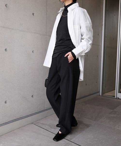 evernavy(エバーネイビー)の「裏起毛ポンチカーブパンツ(スウェットパンツ・レディース・ブラック/ネイビー/ブラウン・S/M/L/XL)」の6枚目の写真