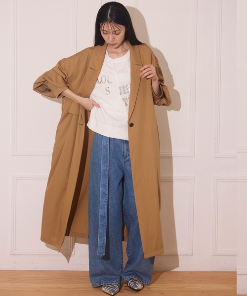 AVIE（アビィ）の「スリーブデザインオーバーコート（チェスターコート・レディース・キャメル/ブラック・38）」の6枚目の写真