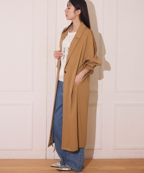 AVIE（アビィ）の「スリーブデザインオーバーコート（チェスターコート・レディース・キャメル/ブラック・38）」の7枚目の写真