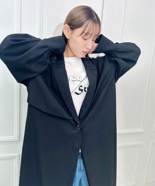 AVIE（アビィ）の「スリーブデザインオーバーコート（チェスターコート・レディース・キャメル/ブラック・38）」の17枚目の写真