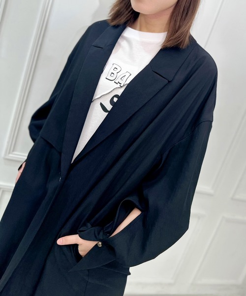 AVIE（アビィ）の「スリーブデザインオーバーコート（チェスターコート・レディース・キャメル/ブラック・38）」の18枚目の写真