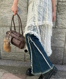 SPINNS | ≪リバイバルギャルパンツ≫"美脚効果マシマシフリンジ"デニムフレアパンツ/3サイズ展開(デニムパンツ)