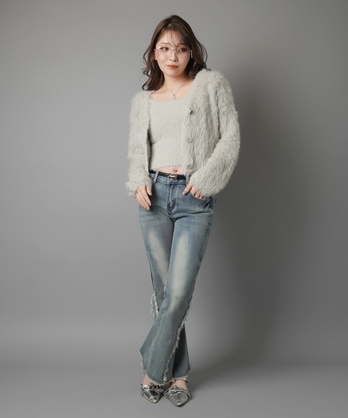 VALABASASフリンジデニムフレアパンツ（最終値下げ）　DADA着用似 DADA着用 valabasas バラバサス フレアデニム - メルカリ