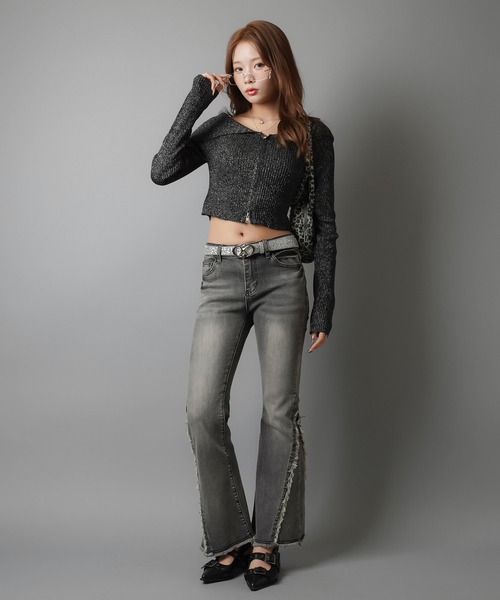 VALABASASフリンジデニムフレアパンツ（最終値下げ）　DADA着用似 VALABASASフリンジデニムフレアパンツ（最終値下げ） DADA着用似