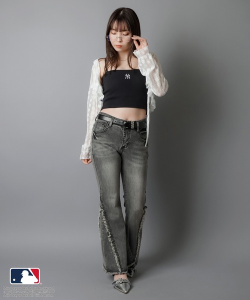 ≪リバイバルギャルパンツ≫'美脚効果マシマシフリンジ'デニム