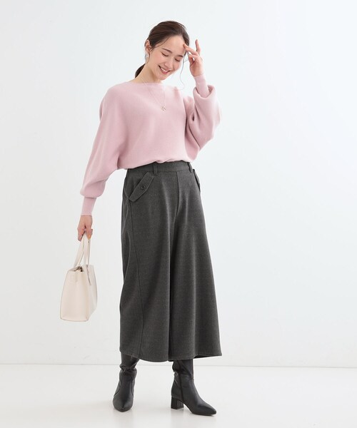 DRESKIP(ドレスキップ)の「【S-LL】お尻や太ももをカバーしてくれる あったかガウチョパンツ(その他パンツ・レディース・ブラック系1/ダークブラウン系1/ブラック・01/02/03/04)」の14枚目の写真