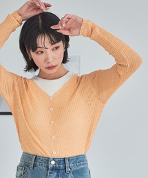 LinoU.（リノユー）の「シアージャガードVネックカーディガン（カーディガン/ボレロ）」